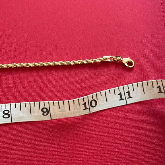 Aqua 18k Gold Plated Rope Chain Anklet- New! - Picture 5 of 5